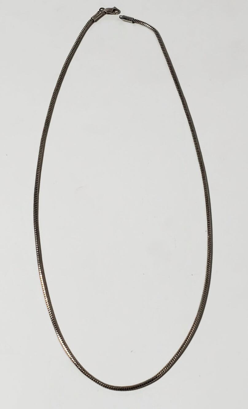 Sterling Silver Snake Chain Signed India BG 20"l.  1.3mm  14 Grams